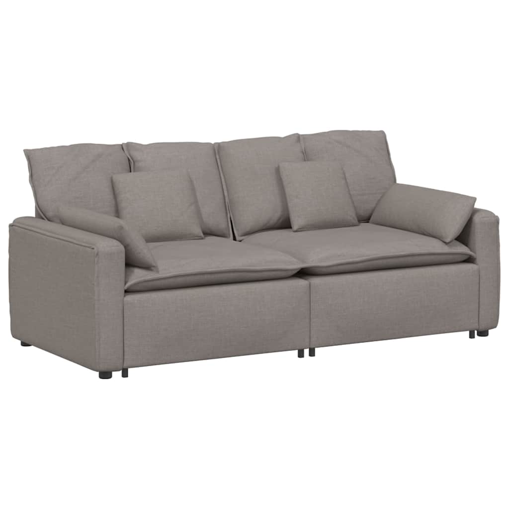 Modulaire bank met kussens taupe is nu te koop bij PeponiXL, paradijselijk wonen!