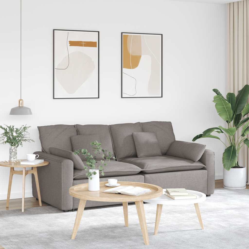 Modulaire bank met kussens taupe is nu te koop bij PeponiXL, paradijselijk wonen!