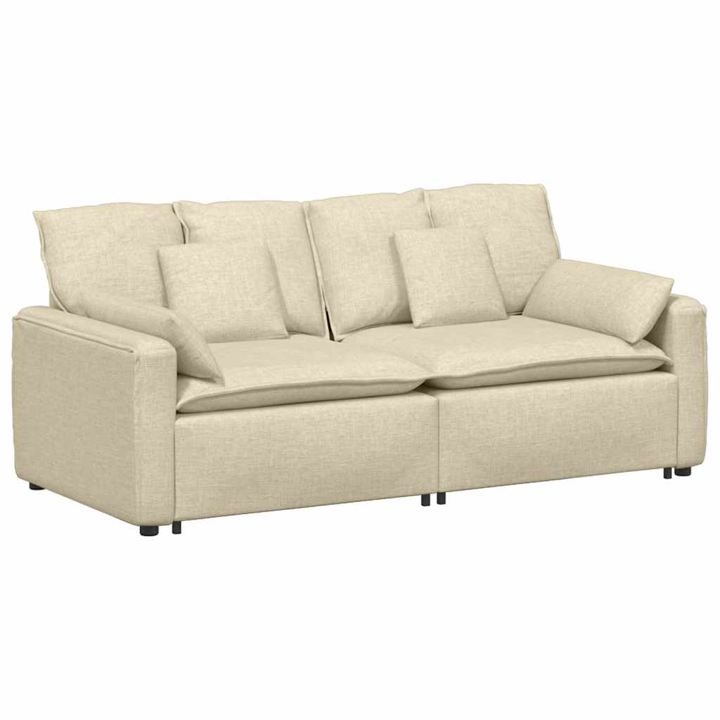 Modulaire bank met kussens crèmekleurig is nu te koop bij PeponiXL, paradijselijk wonen!