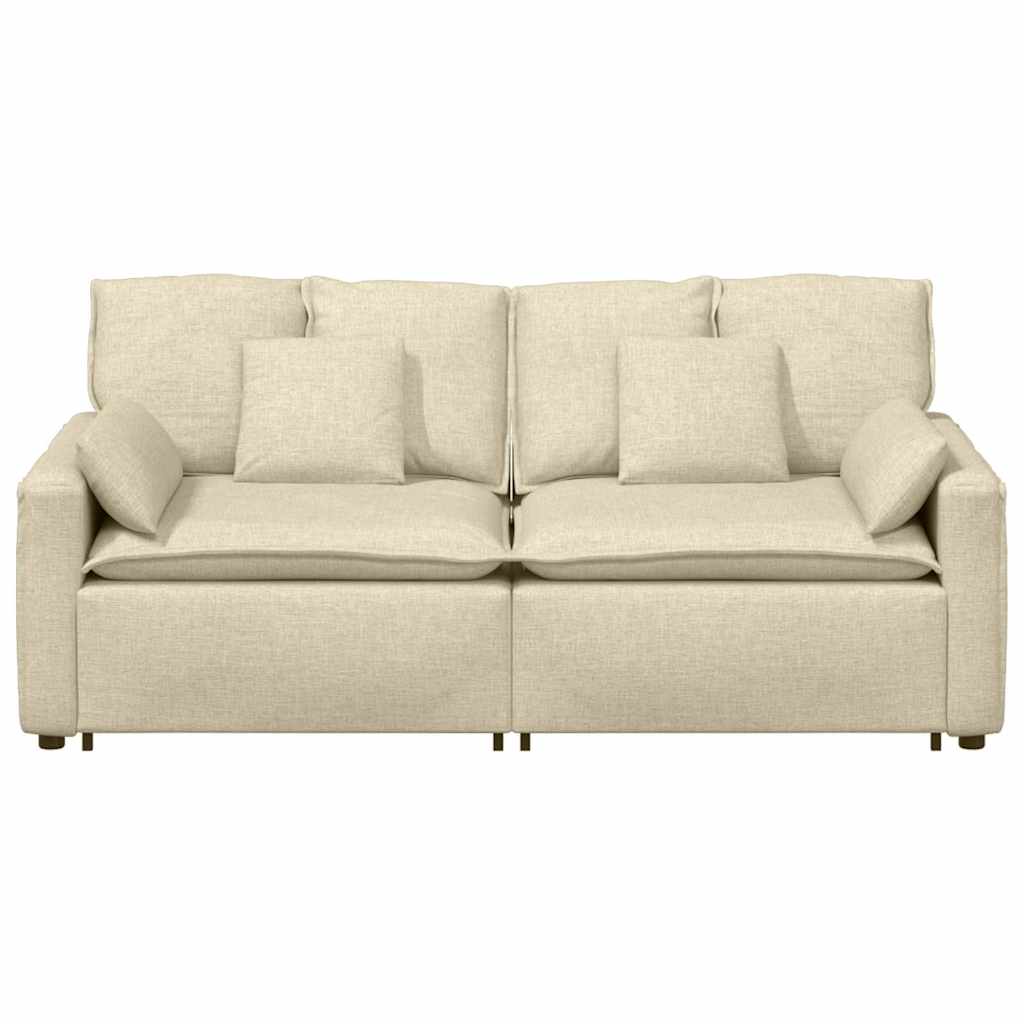 Modulaire bank met kussens crèmekleurig is nu te koop bij PeponiXL, paradijselijk wonen!