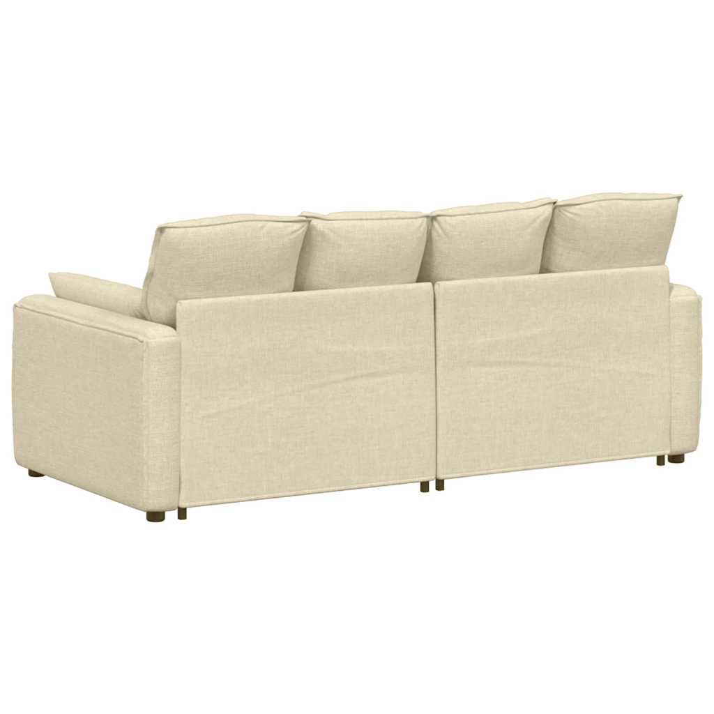 Modulaire bank met kussens crèmekleurig is nu te koop bij PeponiXL, paradijselijk wonen!