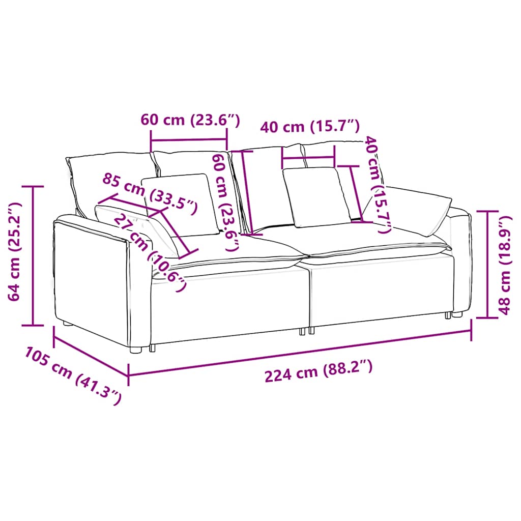 Modulaire bank met kussens crèmekleurig is nu te koop bij PeponiXL, paradijselijk wonen!
