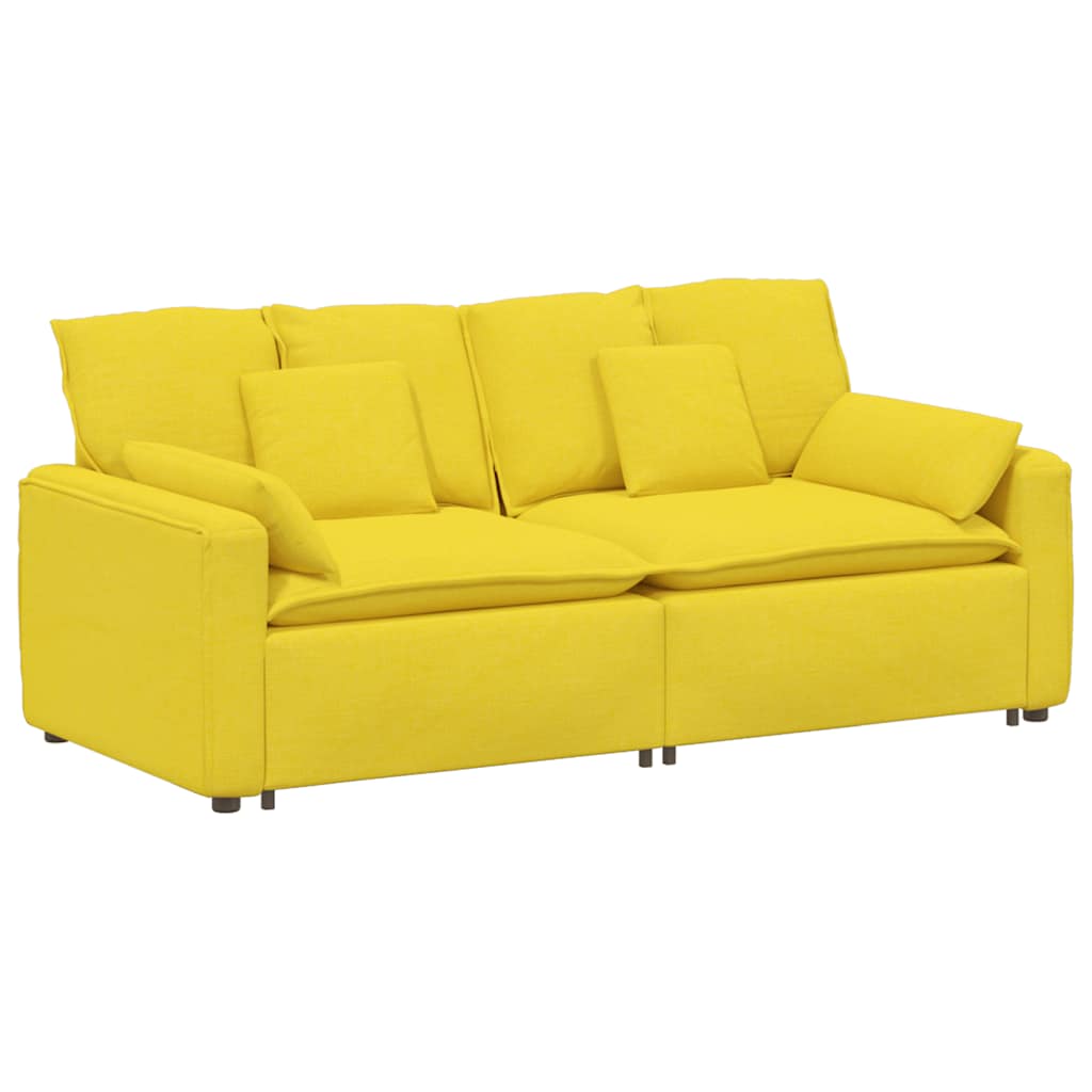 Modulaire bank met kussens lichtgeel is nu te koop bij PeponiXL, paradijselijk wonen!