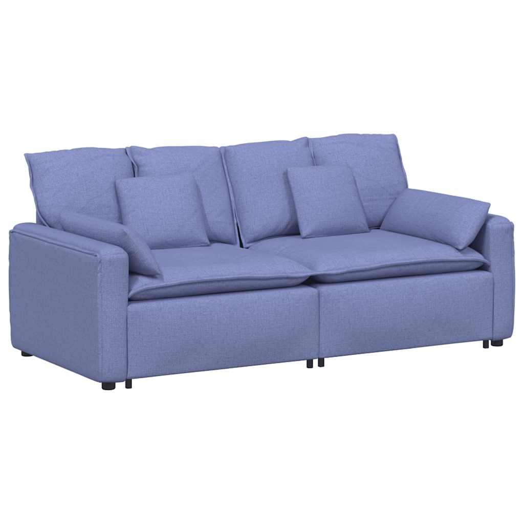 Modulaire bank met kussens jeansblauw