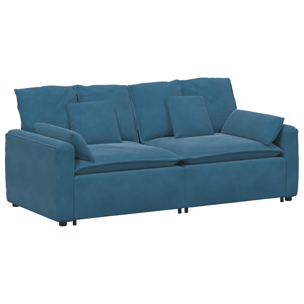 Modulaire bank met kussens blauw is nu te koop bij PeponiXL, paradijselijk wonen!