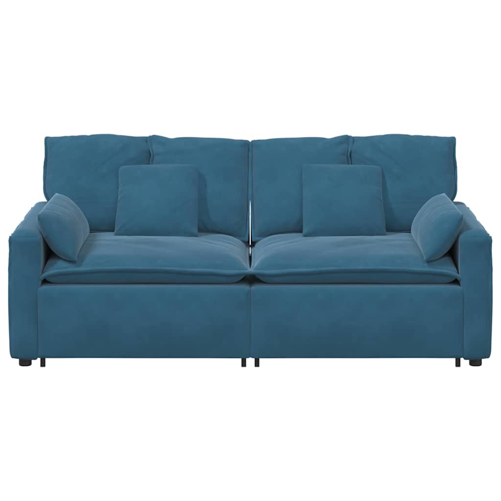 Modulaire bank met kussens blauw is nu te koop bij PeponiXL, paradijselijk wonen!