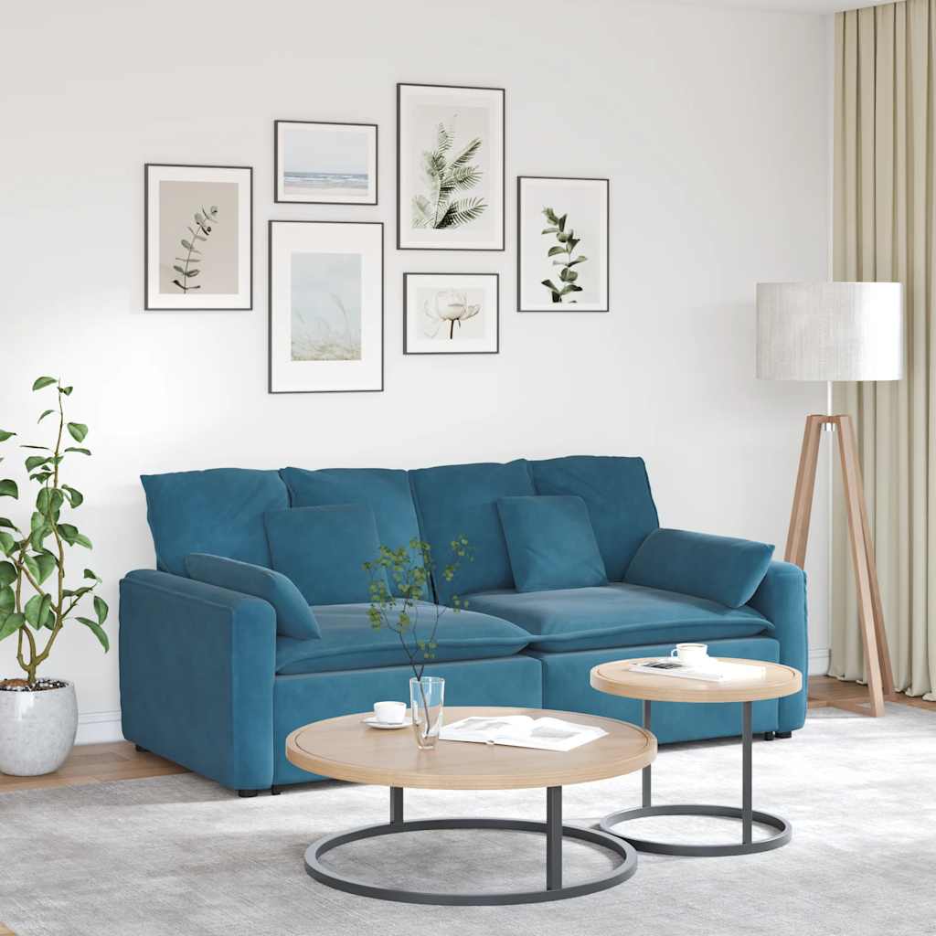 Modulaire bank met kussens blauw is nu te koop bij PeponiXL, paradijselijk wonen!