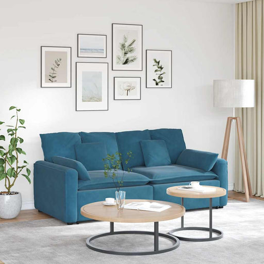 Modulaire bank met kussens blauw is nu te koop bij PeponiXL, paradijselijk wonen!