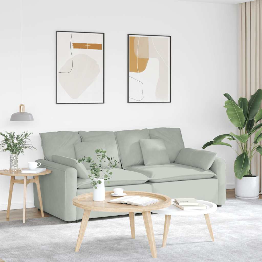 Modulaire bank met kussens lichtgrijs is nu te koop bij PeponiXL, paradijselijk wonen!