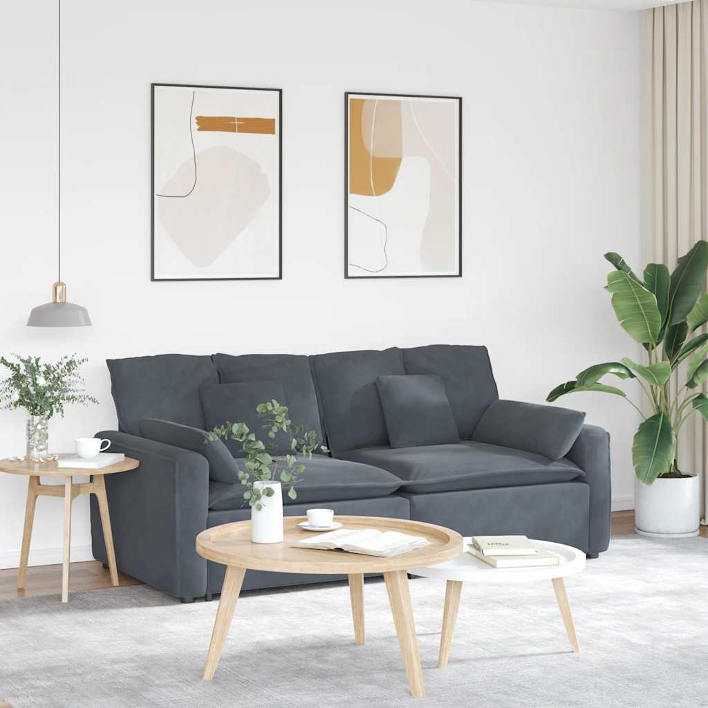 Modulaire bank met kussens donkergrijs is nu te koop bij PeponiXL, paradijselijk wonen!