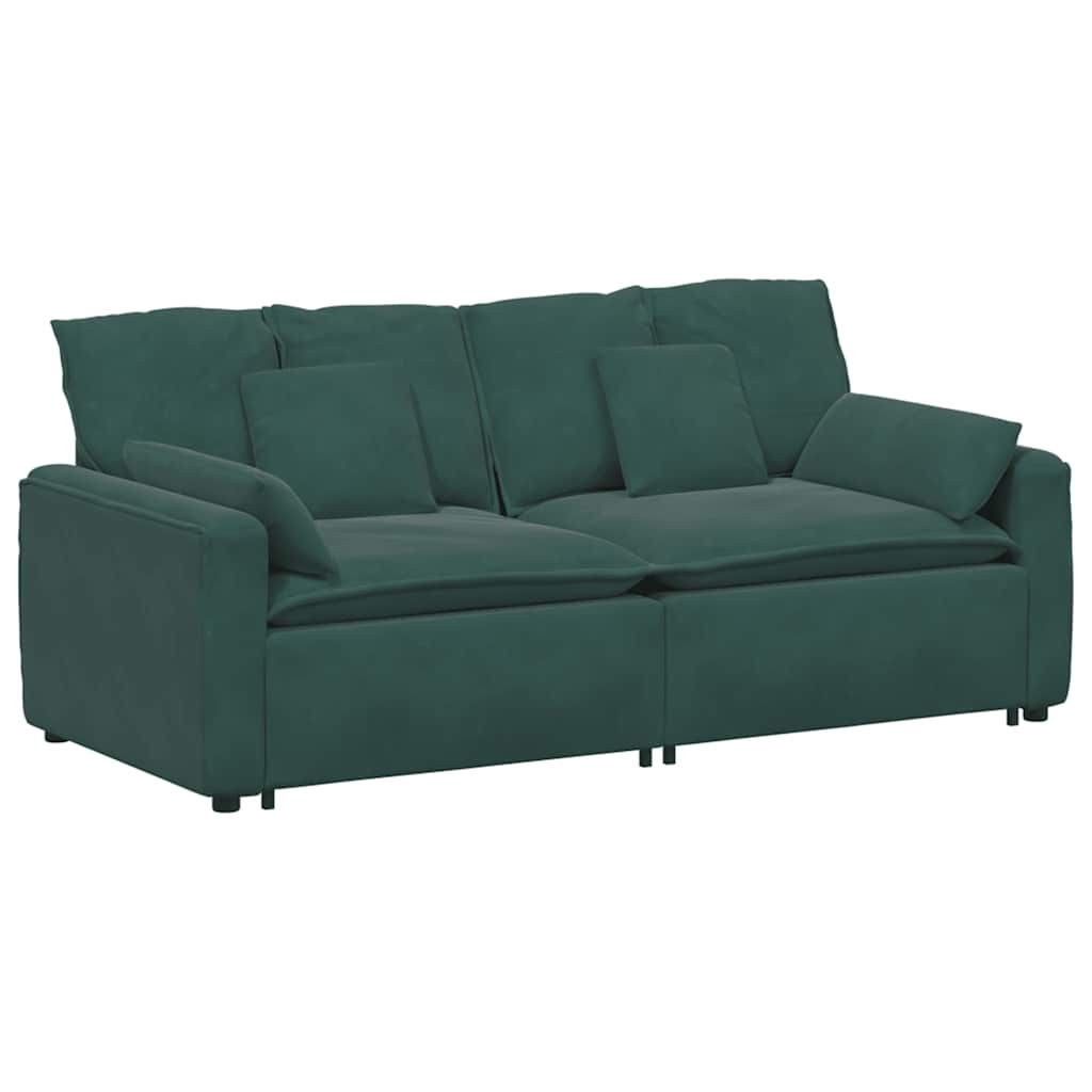 Modulaire bank met kussens donkergroen is nu te koop bij PeponiXL, paradijselijk wonen!