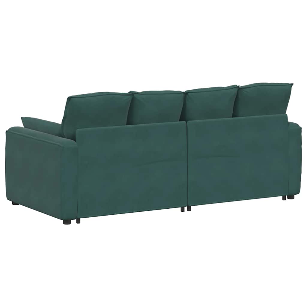 Modulaire bank met kussens donkergroen is nu te koop bij PeponiXL, paradijselijk wonen!