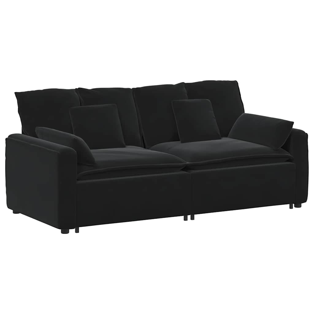 Modulaire bank met kussens zwart is nu te koop bij PeponiXL, paradijselijk wonen!