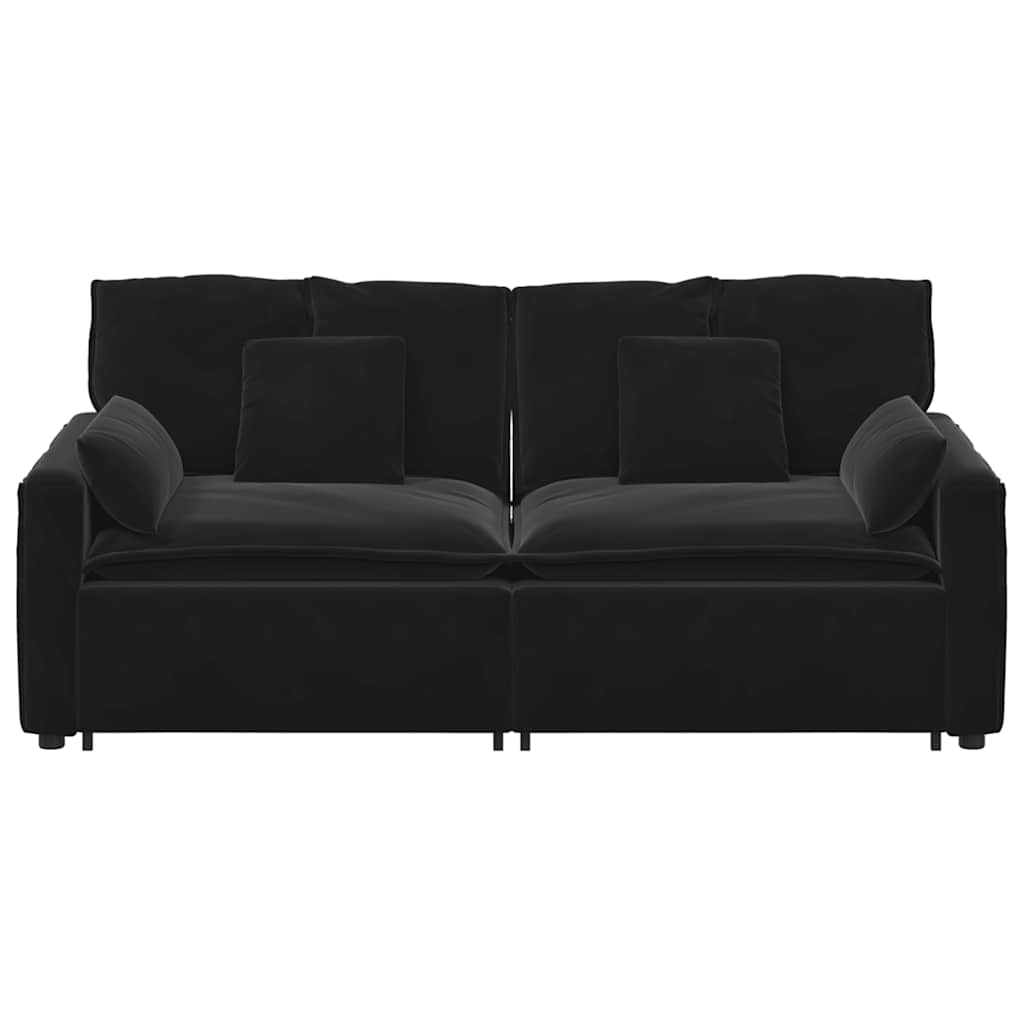 Modulaire bank met kussens zwart is nu te koop bij PeponiXL, paradijselijk wonen!