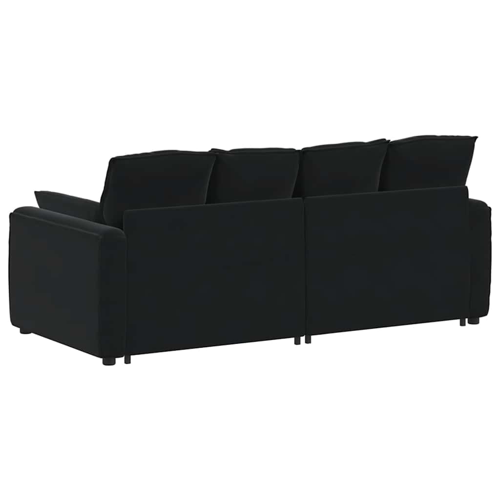 Modulaire bank met kussens zwart is nu te koop bij PeponiXL, paradijselijk wonen!