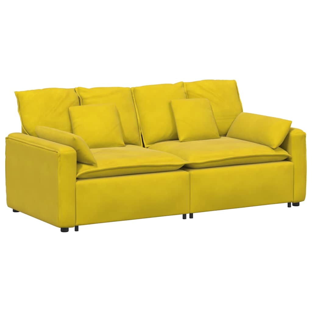 Modulaire bank met kussens geel is nu te koop bij PeponiXL, paradijselijk wonen!