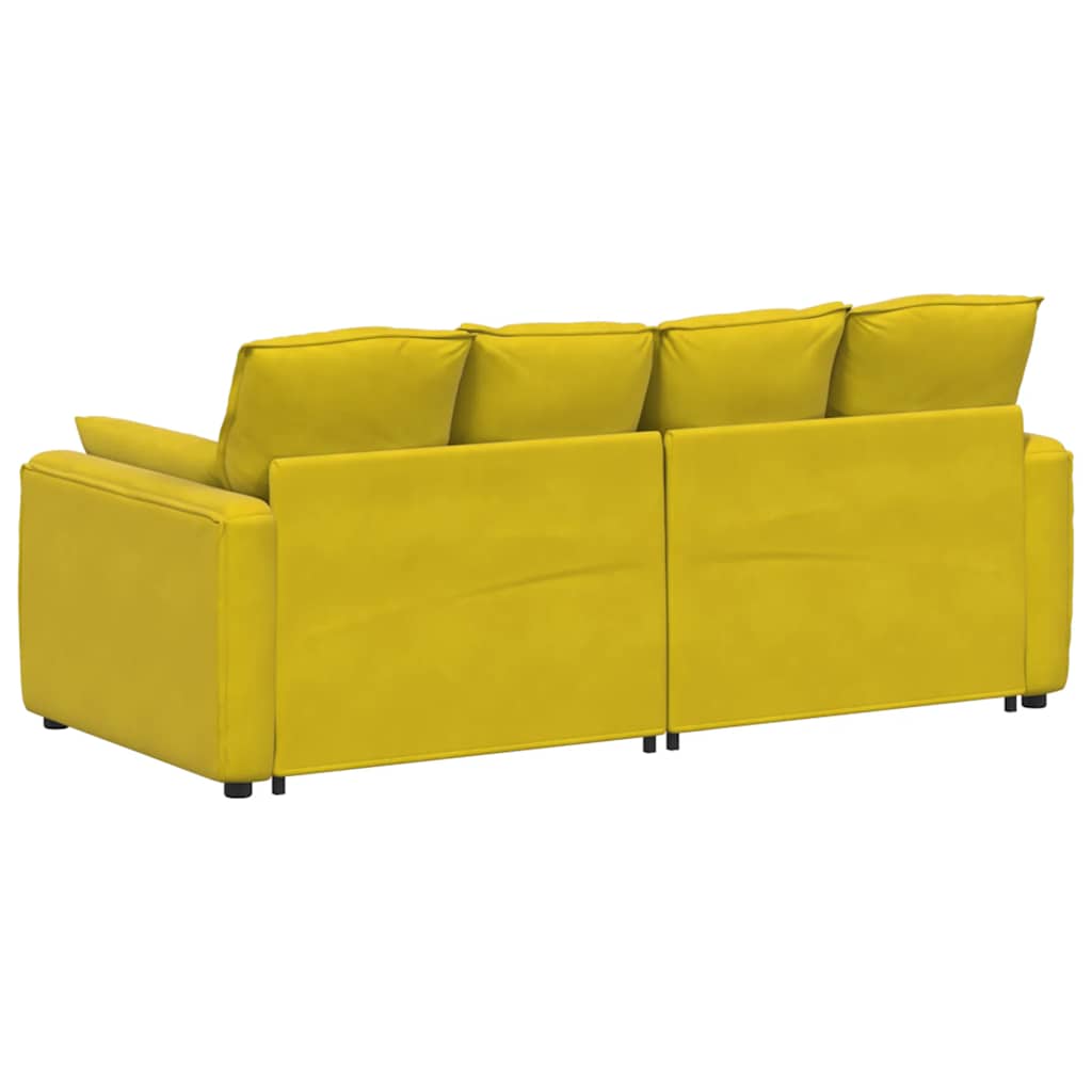 Modulaire bank met kussens geel is nu te koop bij PeponiXL, paradijselijk wonen!