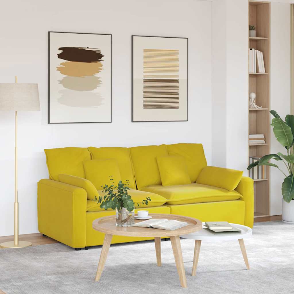 Modulaire bank met kussens geel is nu te koop bij PeponiXL, paradijselijk wonen!