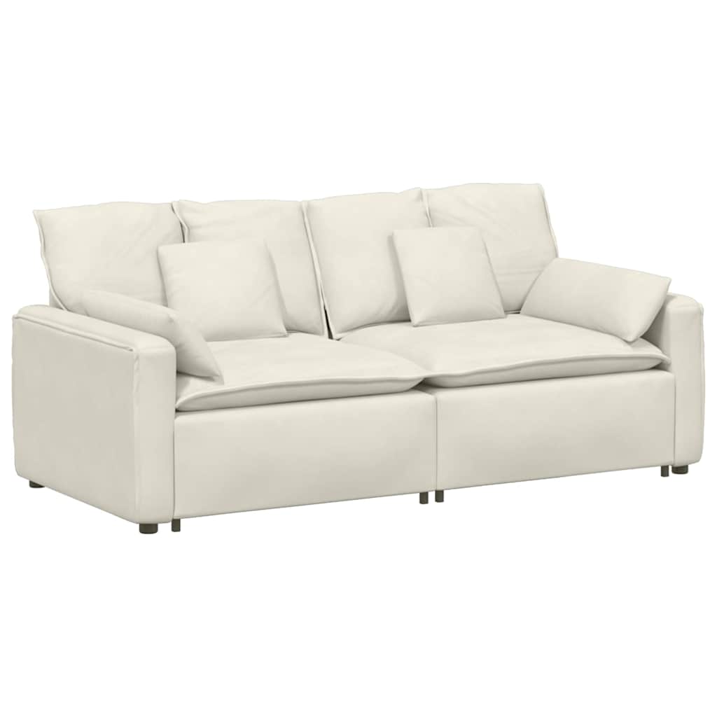 Modulaire bank met kussens crèmekleurig is nu te koop bij PeponiXL, paradijselijk wonen!