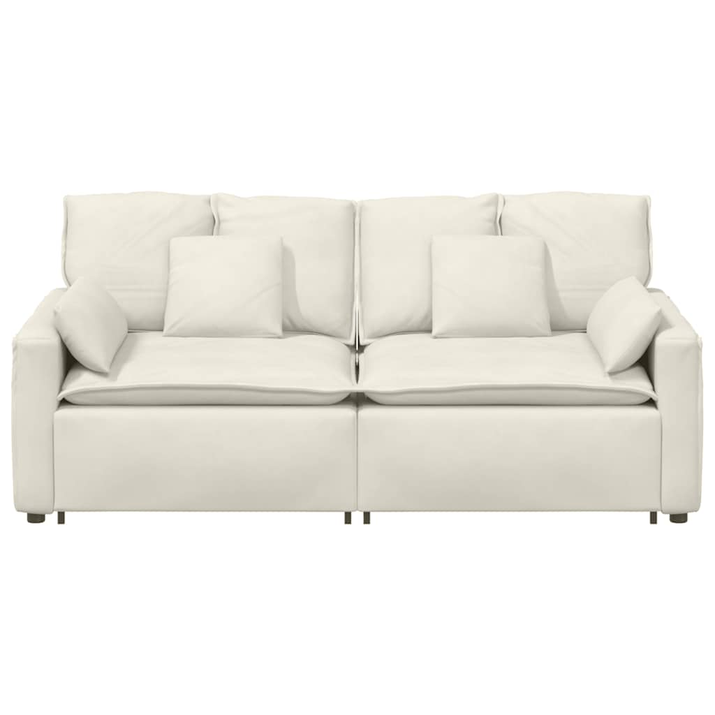 Modulaire bank met kussens crèmekleurig is nu te koop bij PeponiXL, paradijselijk wonen!