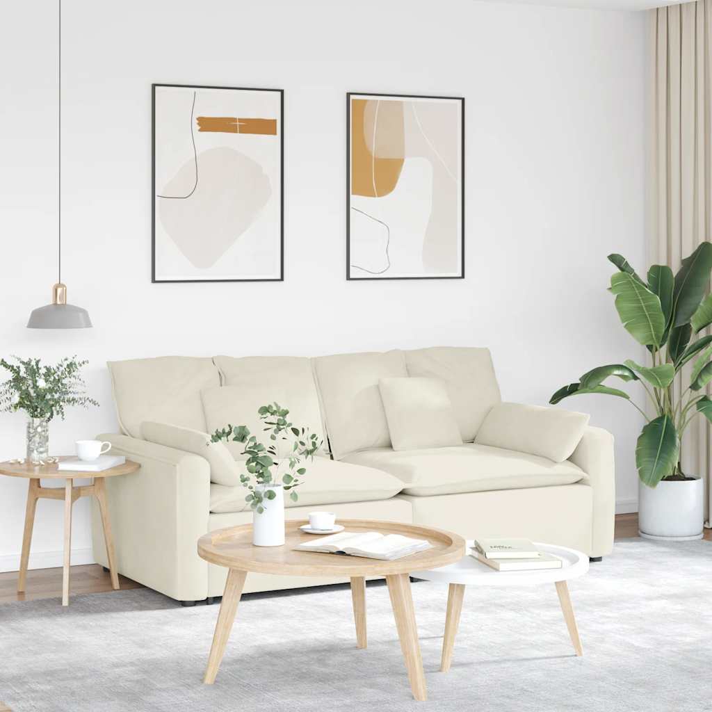 Modulaire bank met kussens crèmekleurig is nu te koop bij PeponiXL, paradijselijk wonen!