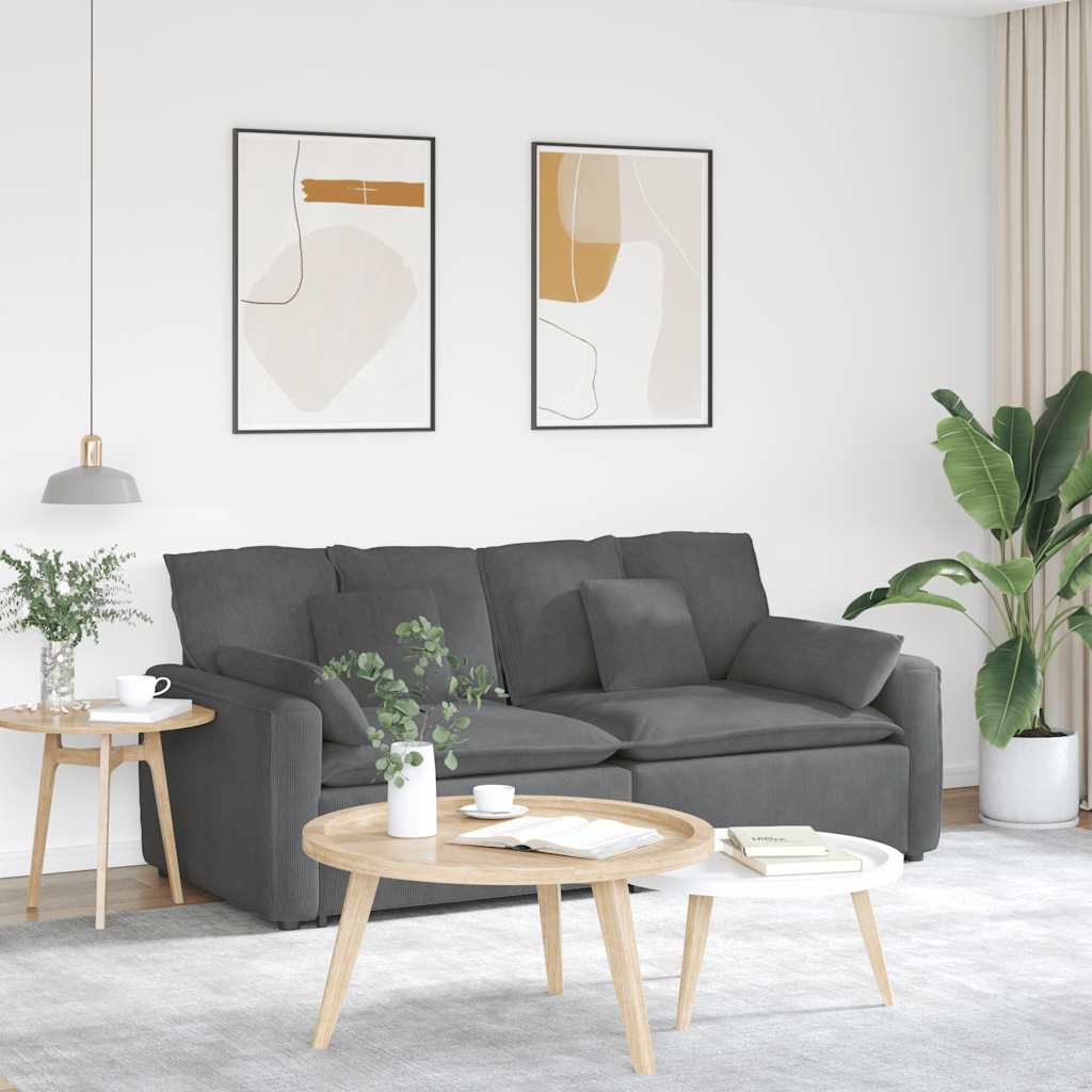 Modulaire bank met kussens donkergrijs is nu te koop bij PeponiXL, paradijselijk wonen!