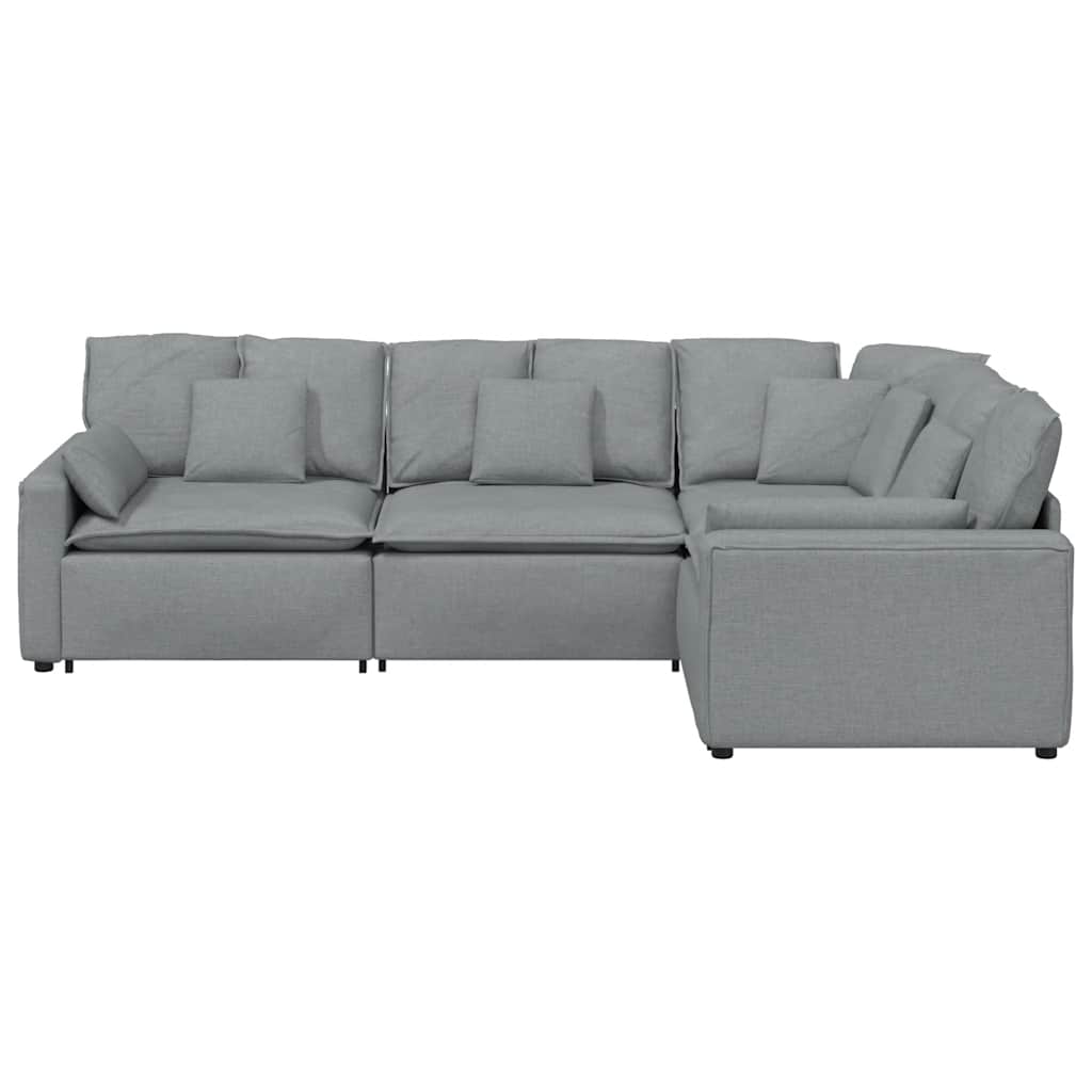 Modulaire bank met kussens stof lichtgrijs is nu te koop bij PeponiXL, paradijselijk wonen!