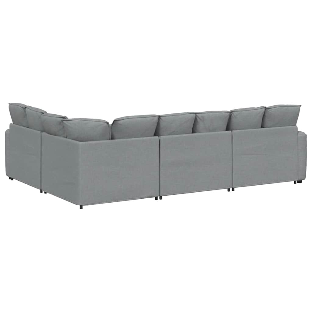 Modulaire bank met kussens stof lichtgrijs is nu te koop bij PeponiXL, paradijselijk wonen!