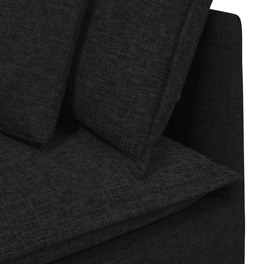 Modulaire bank met kussens stof zwart