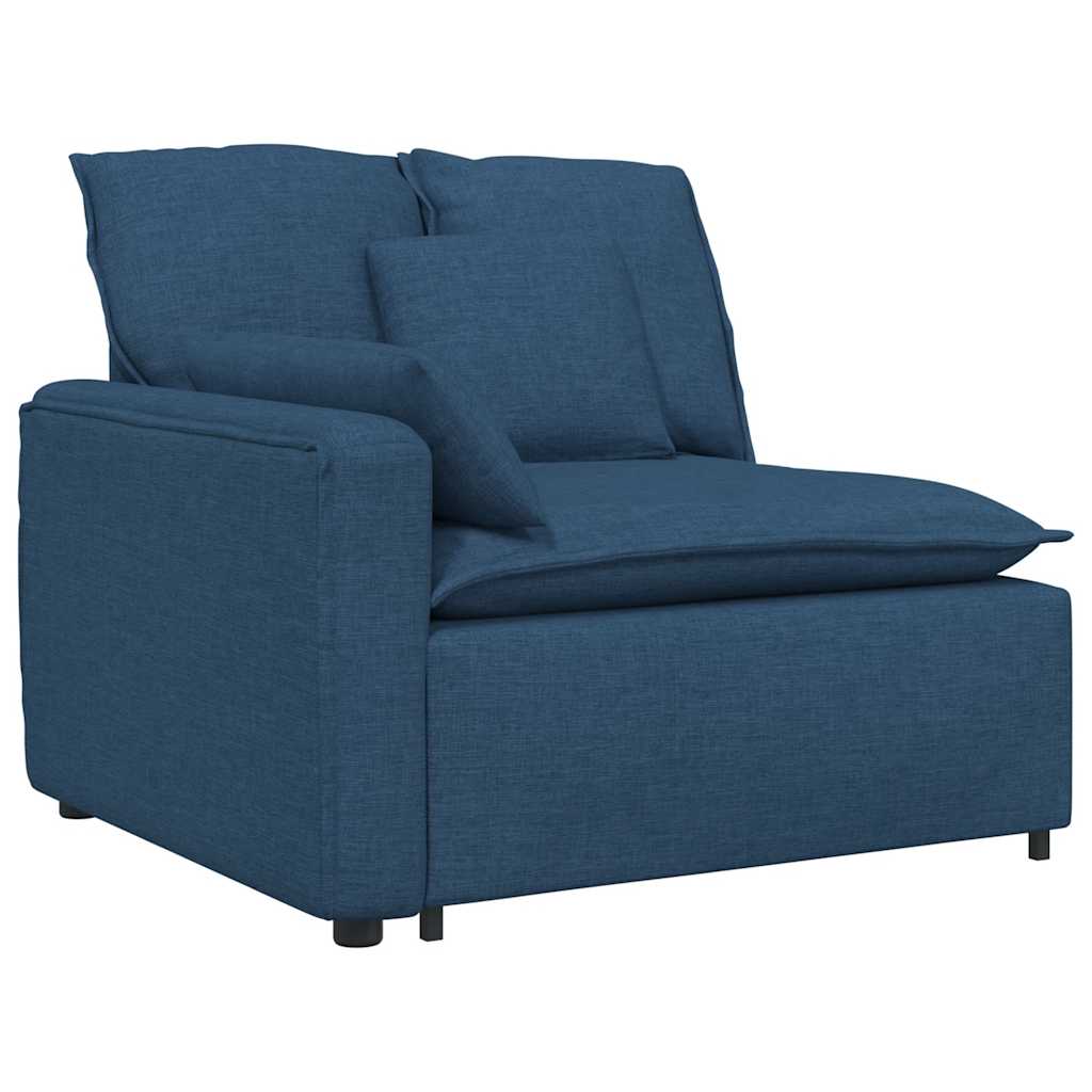 Modulaire bank met kussens stof blauw