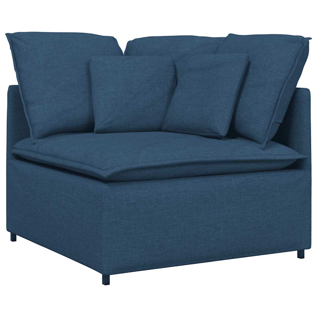 Modulaire bank met kussens stof blauw