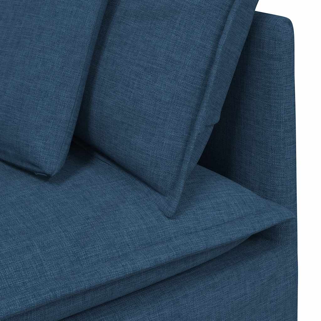 Modulaire bank met kussens stof blauw