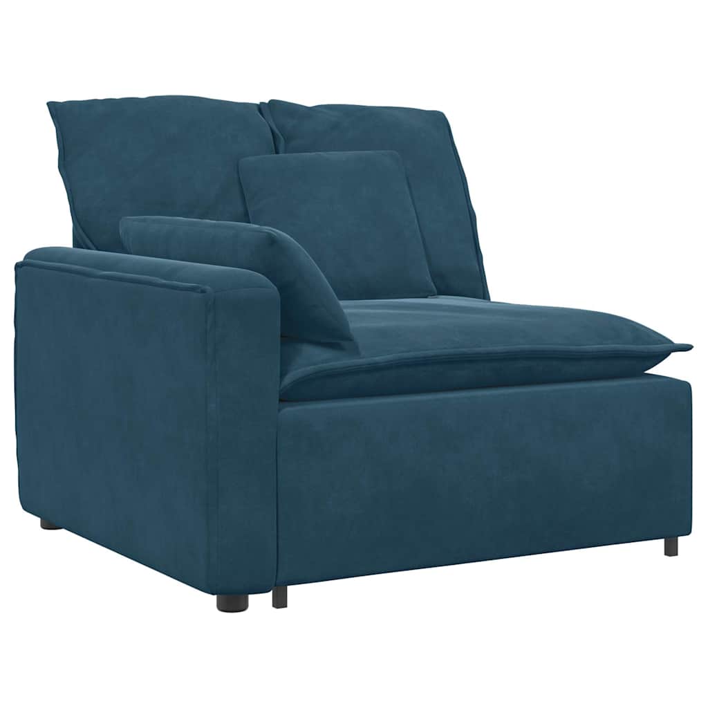Modulaire bank met kussens fluweel blauw