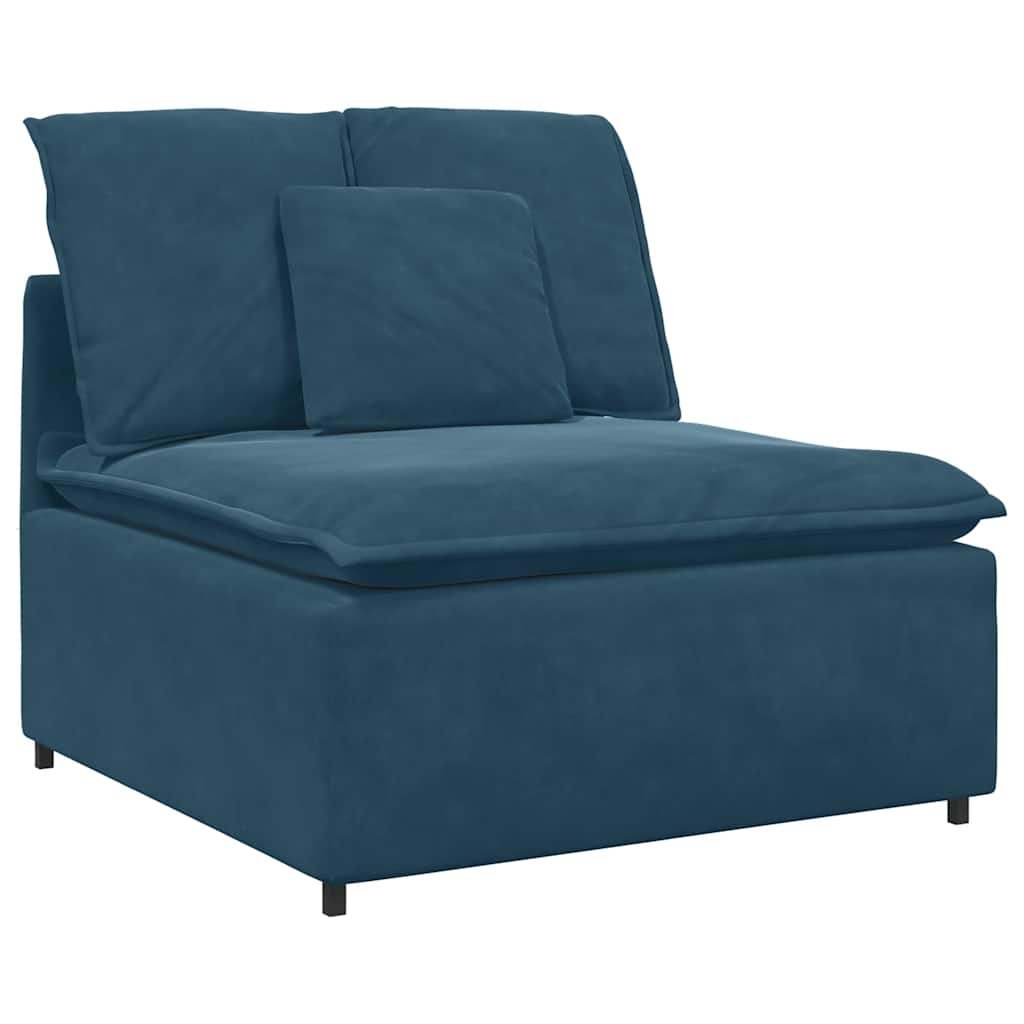 Modulaire bank met kussens fluweel blauw