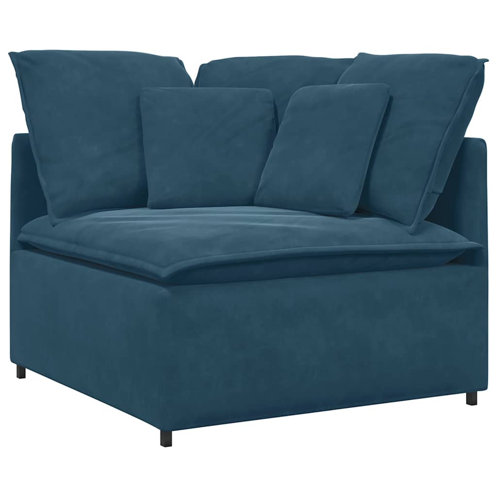 Modulaire bank met kussens fluweel blauw