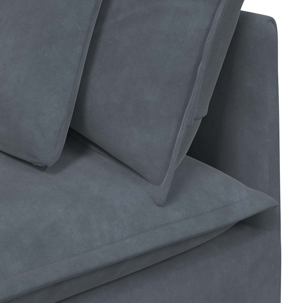 Modulaire bank met kussens fluweel donkergrijs