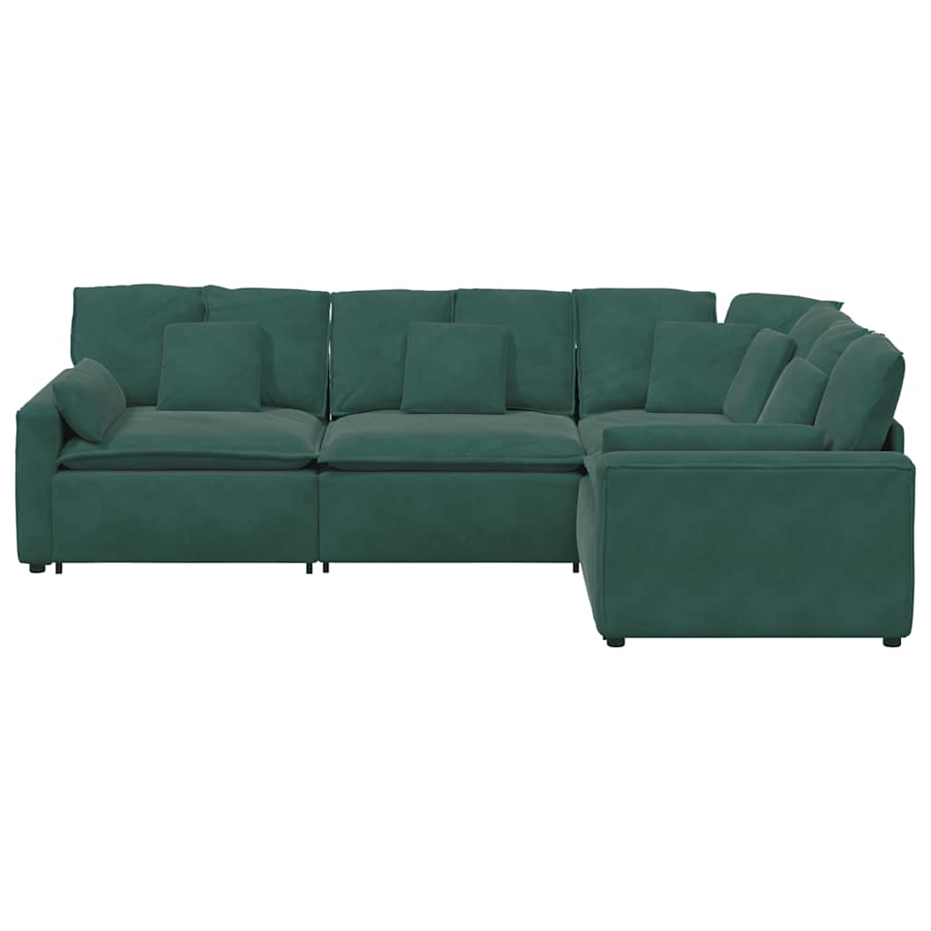 Modulaire bank met kussens fluweel donkergroen is nu te koop bij PeponiXL, paradijselijk wonen!
