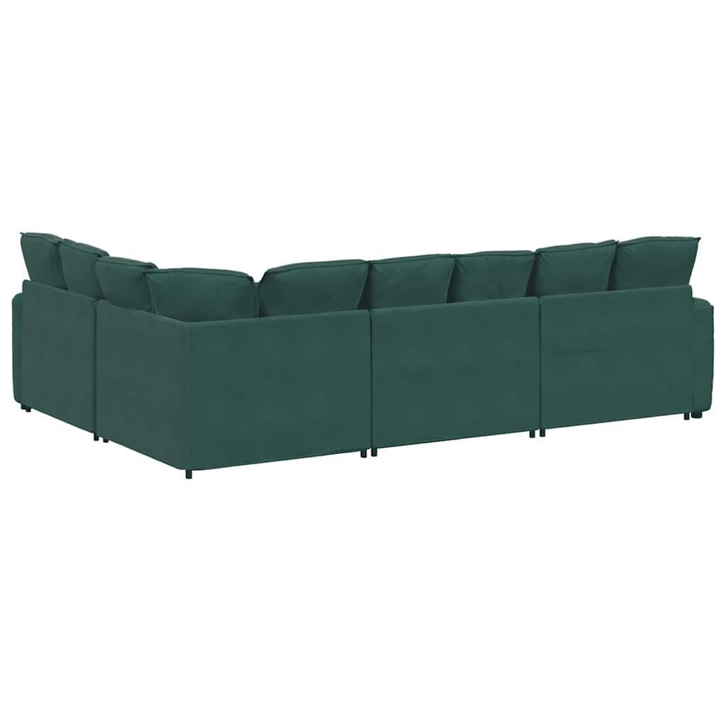 Modulaire bank met kussens fluweel donkergroen is nu te koop bij PeponiXL, paradijselijk wonen!