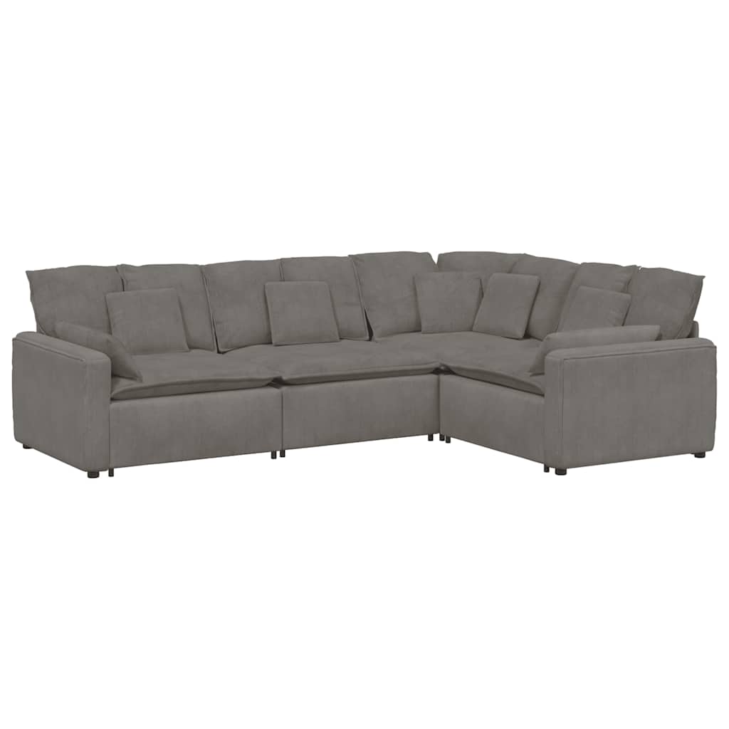 Modulaire bank met kussens corduroy stof lichtgrijs is nu te koop bij PeponiXL, paradijselijk wonen!