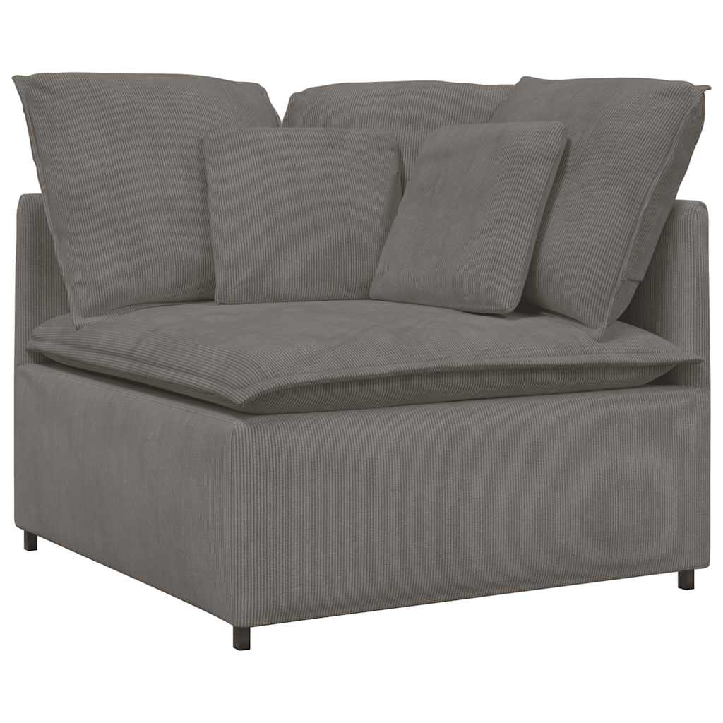 Modulaire bank met kussens corduroy stof lichtgrijs is nu te koop bij PeponiXL, paradijselijk wonen!