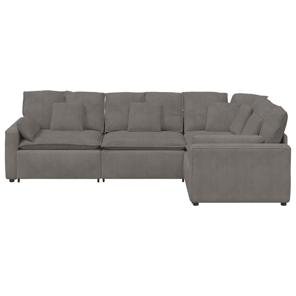 Modulaire bank met kussens corduroy stof lichtgrijs is nu te koop bij PeponiXL, paradijselijk wonen!