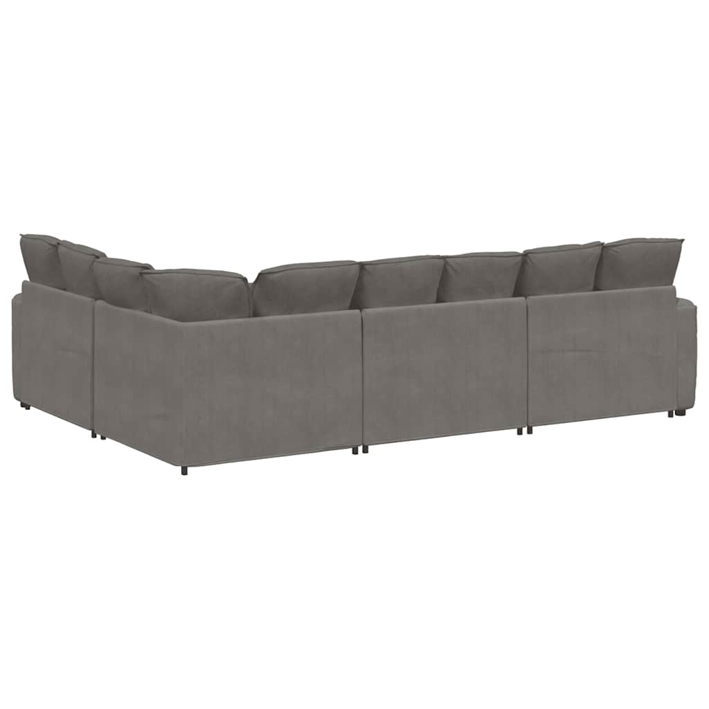 Modulaire bank met kussens corduroy stof lichtgrijs is nu te koop bij PeponiXL, paradijselijk wonen!