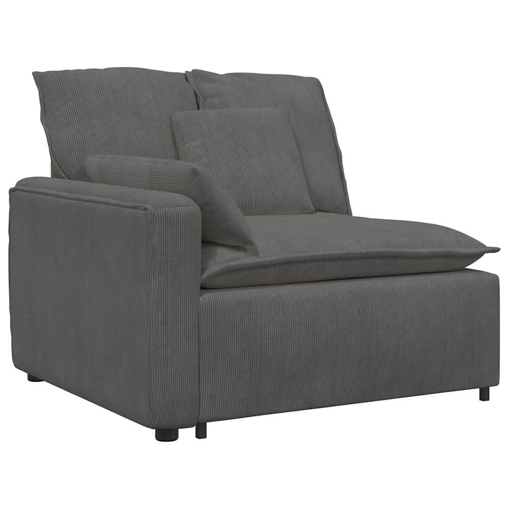 Modulaire bank met kussens corduroy stof donkergrijs is nu te koop bij PeponiXL, paradijselijk wonen!