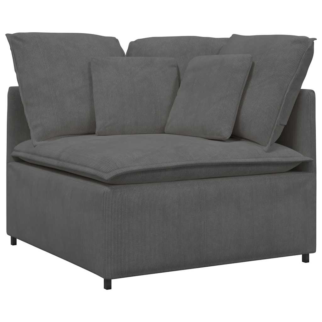 Modulaire bank met kussens corduroy stof donkergrijs is nu te koop bij PeponiXL, paradijselijk wonen!