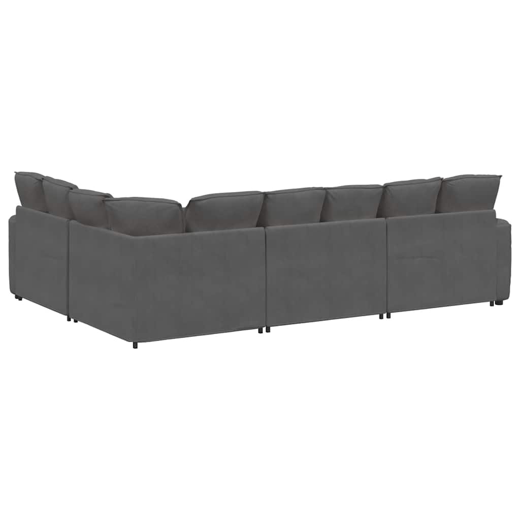 Modulaire bank met kussens corduroy stof donkergrijs is nu te koop bij PeponiXL, paradijselijk wonen!