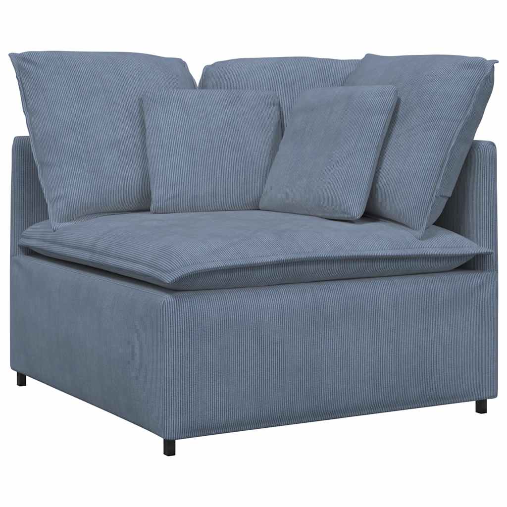 Modulaire bank met kussens corduroy stof blauw is nu te koop bij PeponiXL, paradijselijk wonen!