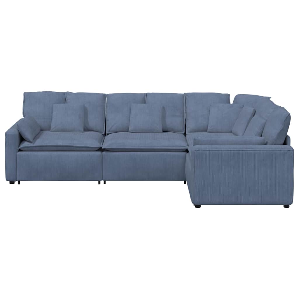 Modulaire bank met kussens corduroy stof blauw is nu te koop bij PeponiXL, paradijselijk wonen!