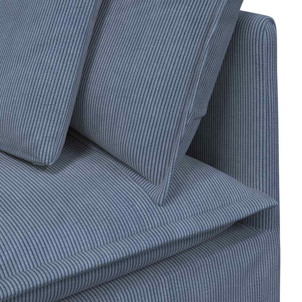 Modulaire bank met kussens corduroy stof blauw is nu te koop bij PeponiXL, paradijselijk wonen!