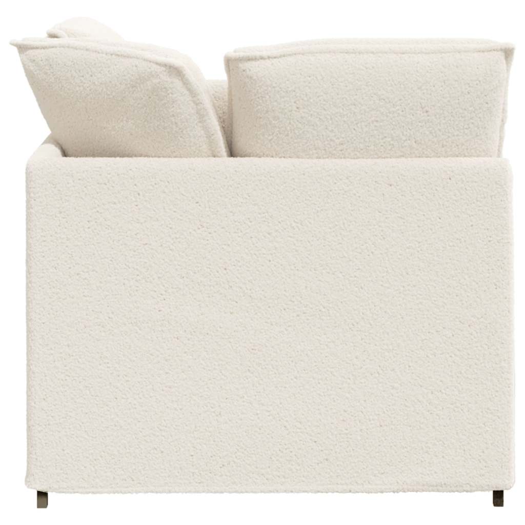 Modulaire bank met voetenbank&kussens gekrulde wolachtige stof