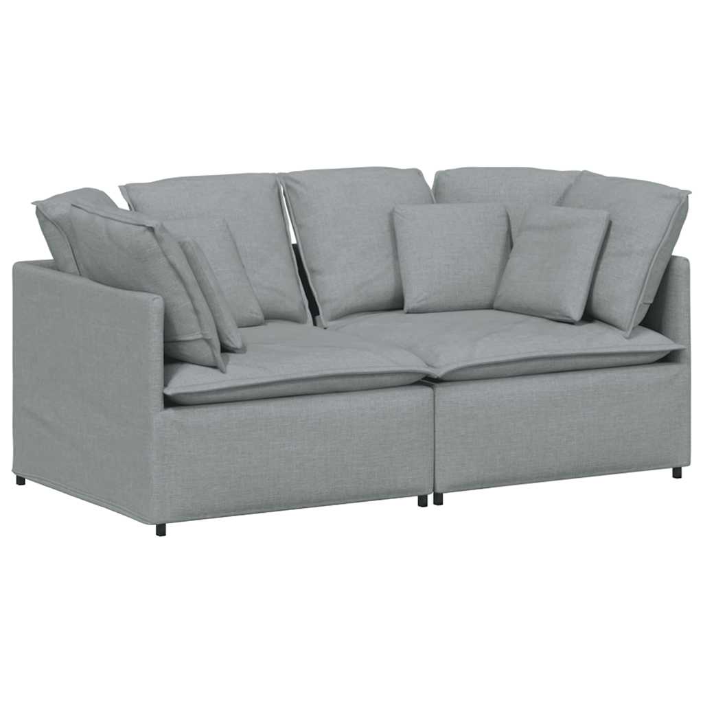 Modulaire bank met kussens stof lichtgrijs is nu te koop bij PeponiXL, paradijselijk wonen!